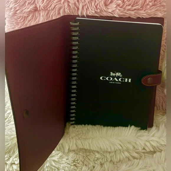 NEW Coach x Disney Minnie Mouse Wine Multi Regenerative Leather Notebook Journal